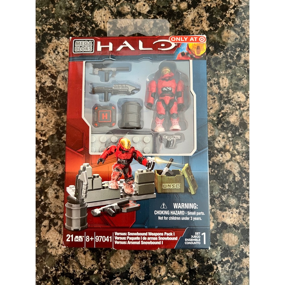 Retired Mega Block Halo Snowbound Weapon Pack 97041 Spartan EVA Target Exclusive